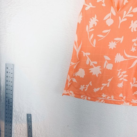 Nike Blouse Top‎ Tank Women's XS Orange Floral Print Golf Standard-Fit 7385 - Picture 4 of 9